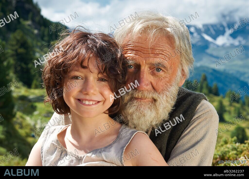 ANUK STEFFEN and BRUNO GANZ in HEIDI, 2015, directed by ALAIN GSPONER. Copyright CLAUSSEN & WOBKE FILMPRODUKTION GMBH.