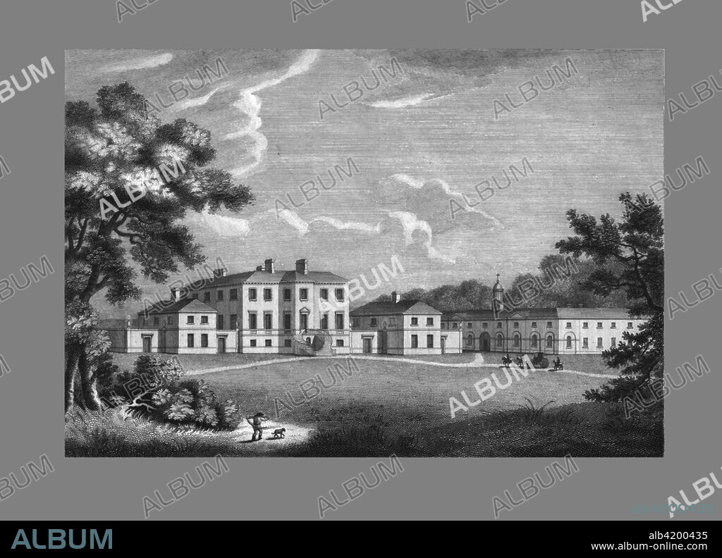 Gledstone House, 1804. View of Gledstone Hall at Marton-in-Craven, Yorkshire. It was demolished c1925.