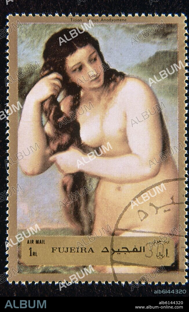 TIZIANO VECELLIO DE GREGORIO-TICIANO-. SELLO JAPONES - FUJEIRA - VENUS ANADYOMENE DE TIZIANO.