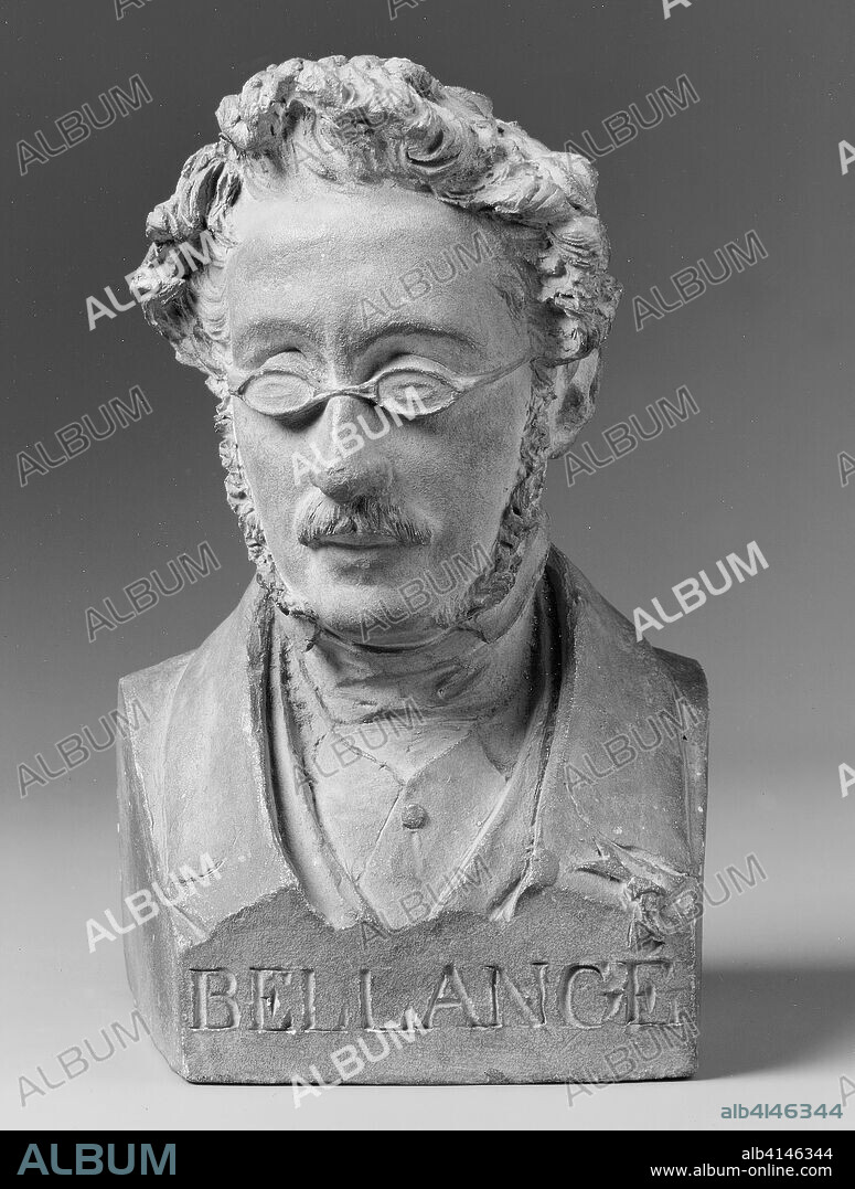 Portrait Bust of Joseph-Louis-Hippolyte Bellange. Jean-Pierre Dantan;  French, 1800-1869. Date: 1847. Dimensions: 19.7 × 12.1 × 10.5 cm (7 3/4 × 4  3/4 × 4 1/8 in.). Terraco - Album alb4146344