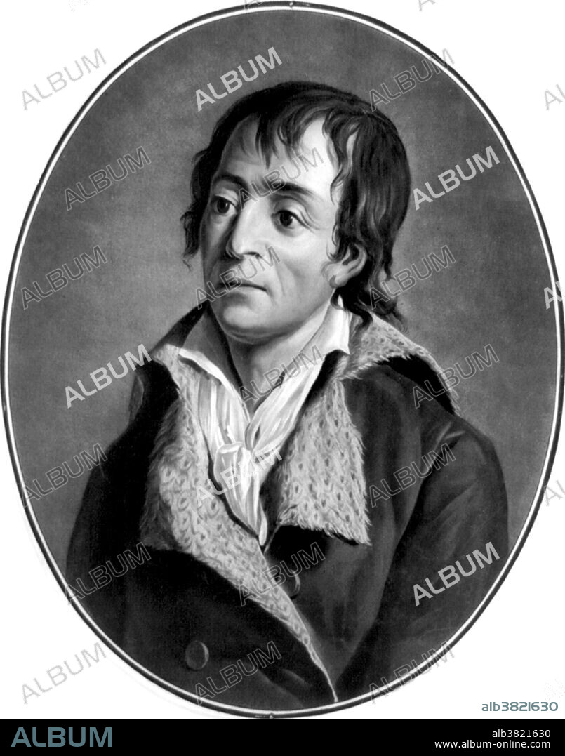 Jean-Paul Marat (May 24, 1743 - July 13, 1793) was a physician, political theorist and scientist best known for his career in France as a radical journalist and politician during the French Revolution. As a physician he maintained a lucrative private practice, he received an annual stipend as physician in the household of the comte d'Artois, brother of Louis XVI, who would in 1824 ascend to the throne as Charles X. His transition from physician to physicist in 1783 occurred quite naturally: his work on the diseases of the eye stimulated an interest in optics, and his interest in electrotherapy brought him to study electricity. But, on the eve of the French Revolution, he placed his career as a scientist and doctor behind him and took up his pen on behalf of the of the lower class. He broadcast his views through public speaking, essay writing and newspaper journalism. His radical denunciations of counter-revolutionaries supported much of the violence that occurred during the wartime phases of the French Revolution and his constant persecution of enemies of the people, brought him the trust of the populace and made him their unofficial link to the radical Jacobin group that came to power. In 1793 he was murdered in his bathtub by Charlotte Corday, a Girondist sympathizer. She plunged a kitchen knife into his chest, where it pierced just under his right clavicle, opening the carotid artery, close to the heart. The massive bleeding was fatal within seconds. He was 50 years old.