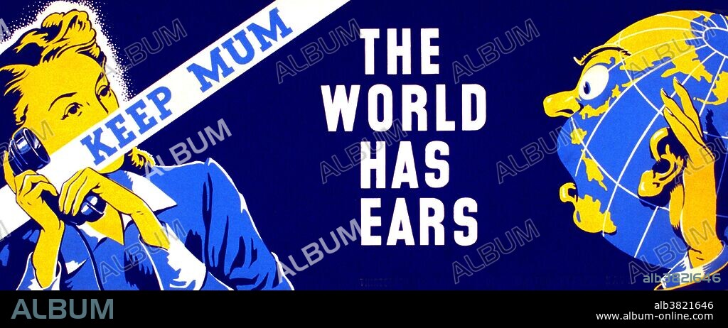 Entitled: "Keep mum - the world has ears". Poster for Thirteenth Naval District, United States Navy, showing a woman talking on the telephone and a globe with ears eavesdropping. The Federal Art Project (FAP) was the visual arts arm of the Great Depression era New Deal Works Progress Administration Federal Project Number One program in the United States. Funded under the Emergency Relief Appropriation Act of 1935, it operated from August 29, 1935, until June 30, 1943. Reputed to have created more than 200,000 separate works, FAP artists created posters, murals and paintings. Some works still stand among the most-significant pieces of public art in the country. The FAP's primary goals were to employ out-of-work artists and to provide art for non-federal government buildings. The program made no distinction between representational and nonrepresentational art. As a result, the program supported such iconic artists as Jackson Pollock before their work could earn them income. Created by Edward Thomas Grigware, dated 1941-43.