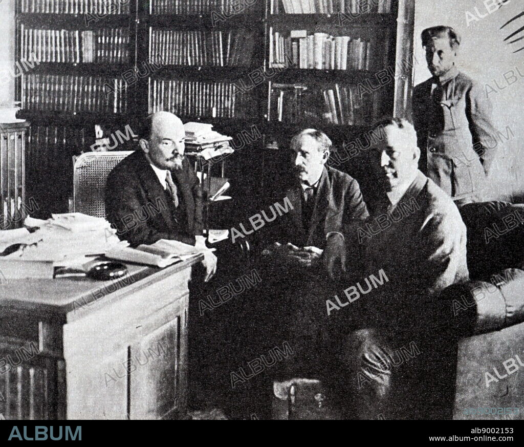 Vladimir Lenin in his office in the Kremlin talks with the American economist P.P. Christensen November 28, 1921. Moscow. The journal "Communist International".