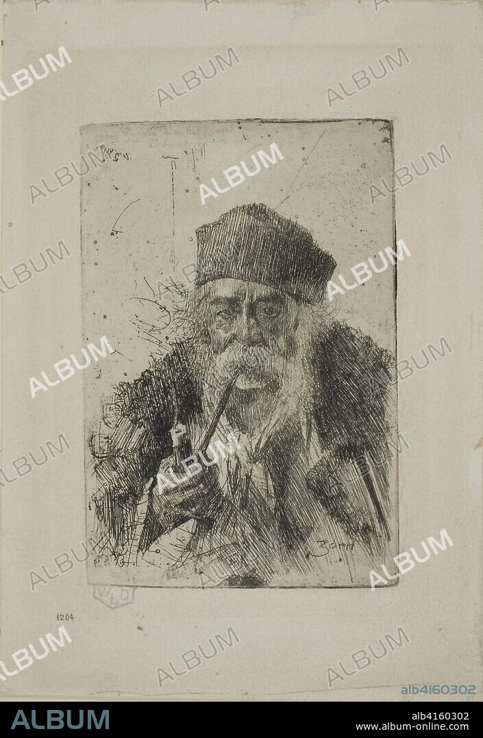 Executioner from Siebenbürgen. Anders Zorn; Swedish, 1860-1920. Date: 1885. Dimensions: 111 x 75 mm (image/plate); 166 x 115 mm (sheet). Etching on ivory wove paper mounted on gray paper. Origin: Sweden.