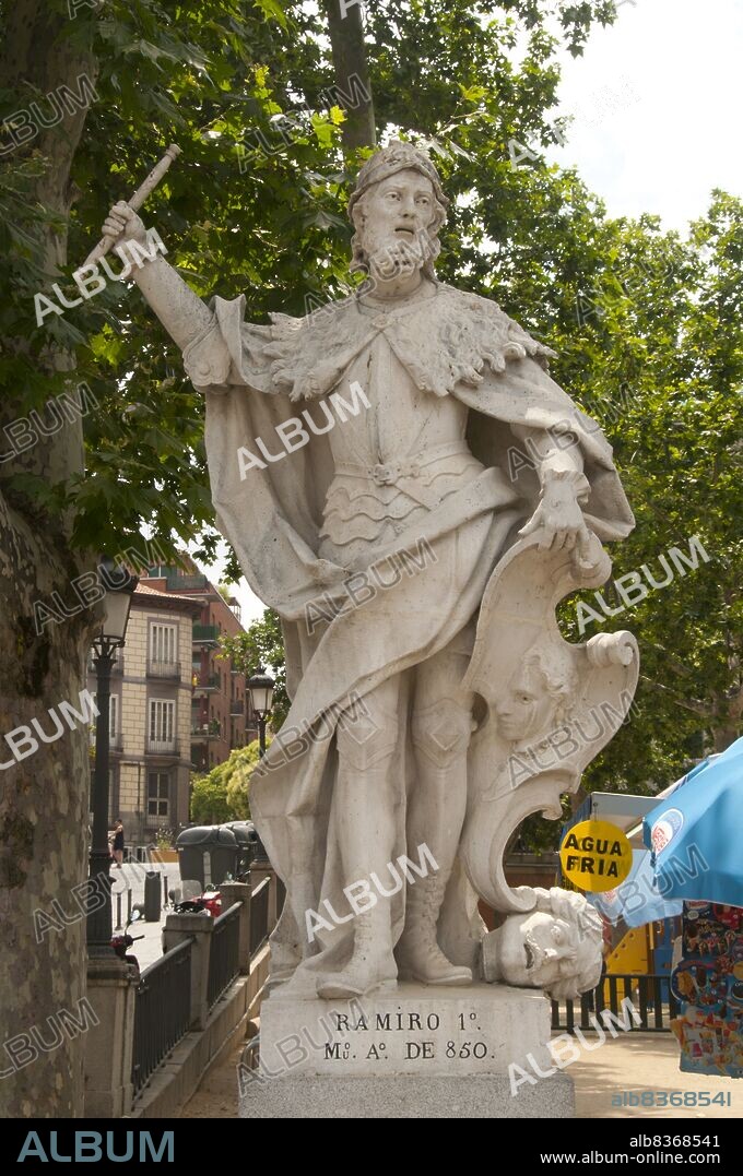 Ramiro I (c. 790 1 February 850) was King of Asturias from 842 until his death. He was son of King Bermudo I, and became king after the struggle for succession that followed the death of Alfonso II, who died without issue.<br/><br/>. Ramiro was a contemporary of Abd ar-Rahman II, Umayyad Emir of Córdoba. During his turbulent reign, the chronicles relate that he had to fend off attacks from both Vikings and Moors.