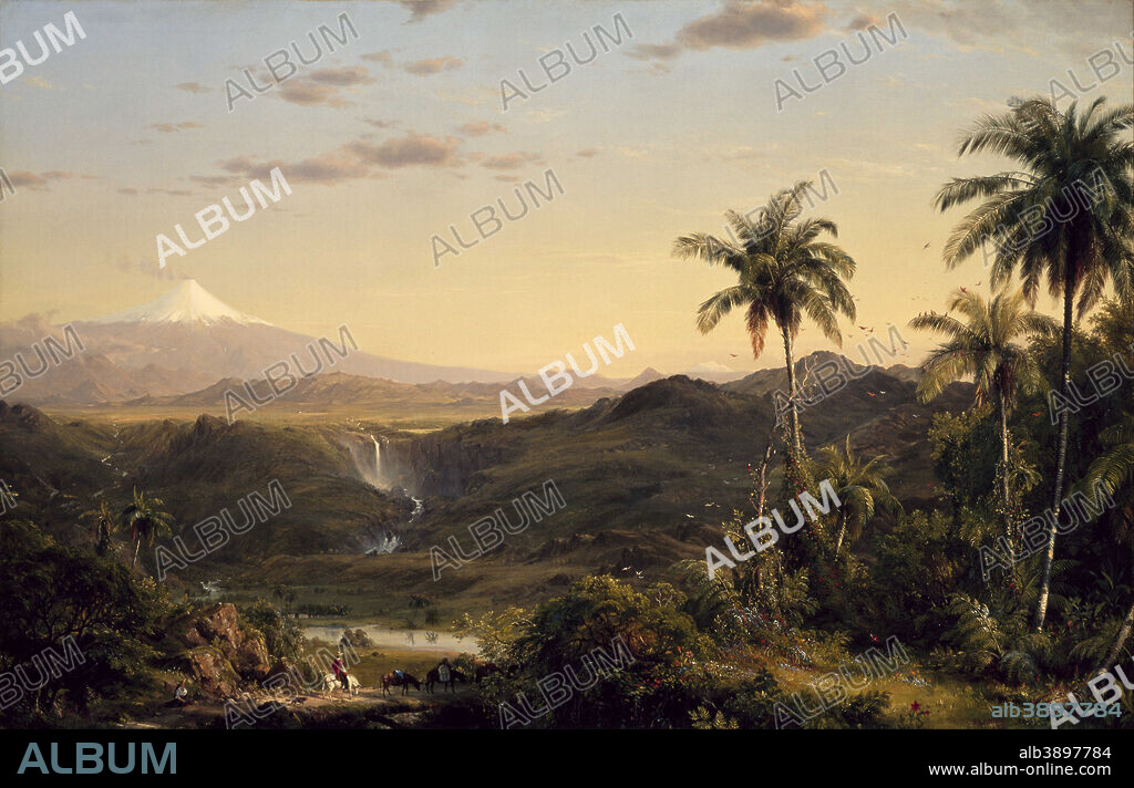 FREDERIC EDWIN CHURCH. Cotopaxi. Date/Period: 1855. Painting. Oil on canvas Oil on canvas. Height: 762 mm (30 in); Width: 1,179.58 mm (46.44 in).