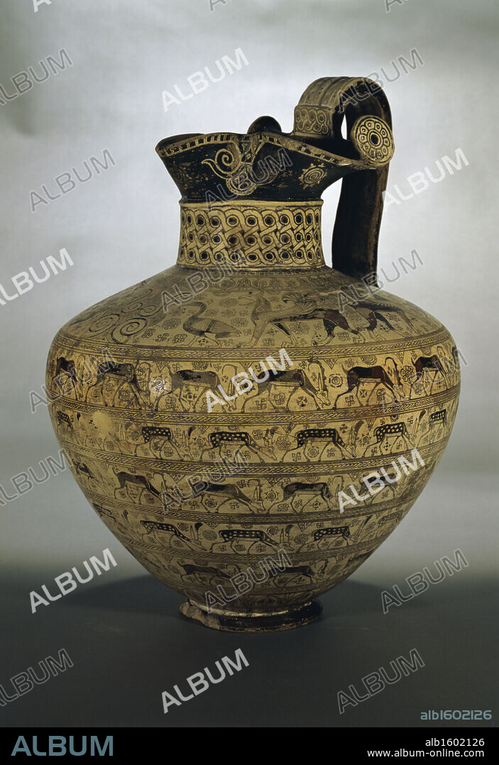 GREEK ART. Oenochoe, called Levy Oenochoe   (650 B.C./Greek)   Musee du Louvre, Paris.