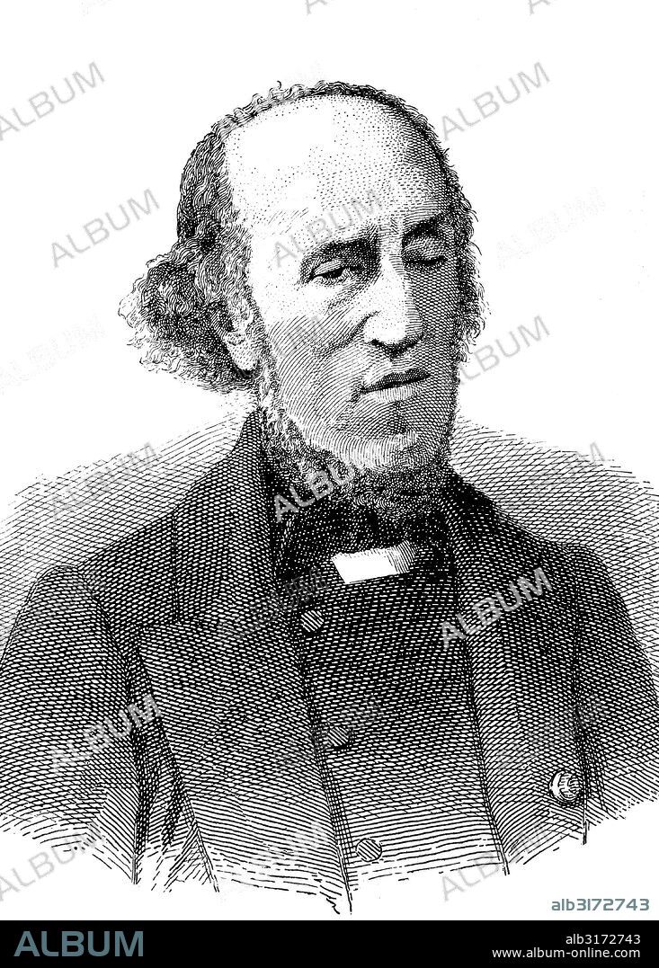 Joseph antoine ferdinand plateau, 1801 - 1883, belgium-wallonian physicists and pioneer in photography, historic wood engraving, about 1888.