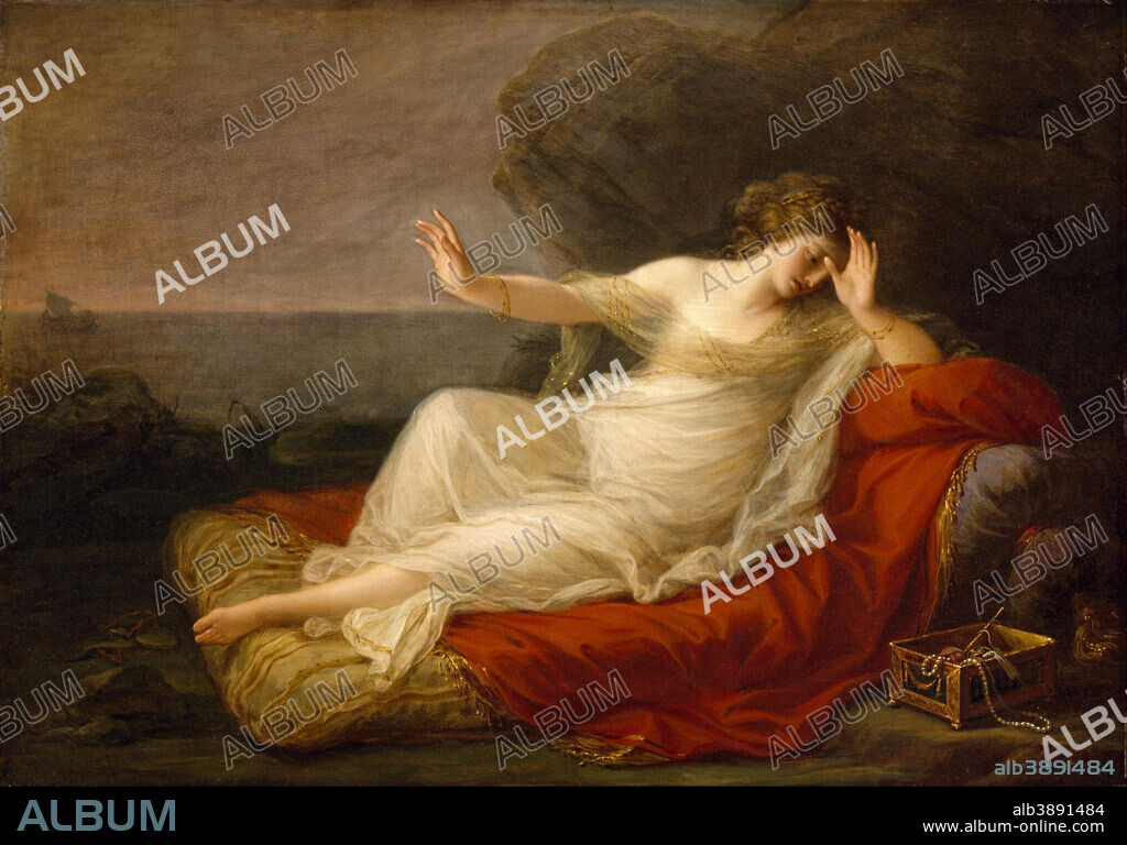 ANGELICA KAUFFMAN. Ariadne Abandoned by Theseus. Date/Period: 1774. Painting. Oil on canvas. Height: 63.8 cm (25.1 in); Width: 90.9 cm (35.7 in).