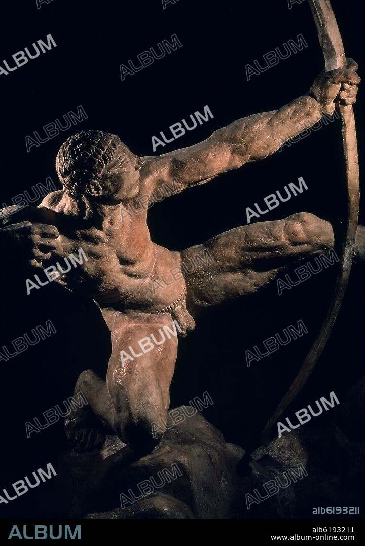 ANTOINE BOURDELLE (1861/1929). HERACLES ARQUERO CAZA LAS AVES DEL LAGO ESTINFALO - 1909.
