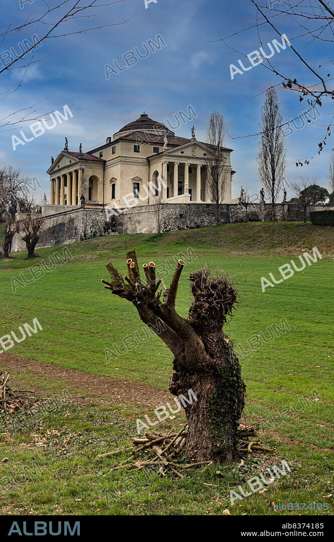 View of the Villa Almerico Capra known as La Rotonda, which was begun in 1550 by Andrea Palladio for the canon Paolo Almerico and completed by Vincenzo Scamozzi.