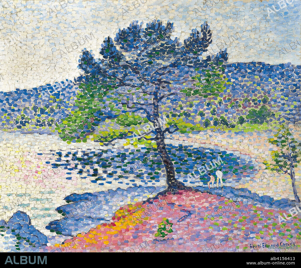 Henri-Edmond Cross (Douai, 1856-Saint-Clair, 1910). Playa, efecto de tarde (1902). Óleo sobre lienzo. 54 x 65 cm.