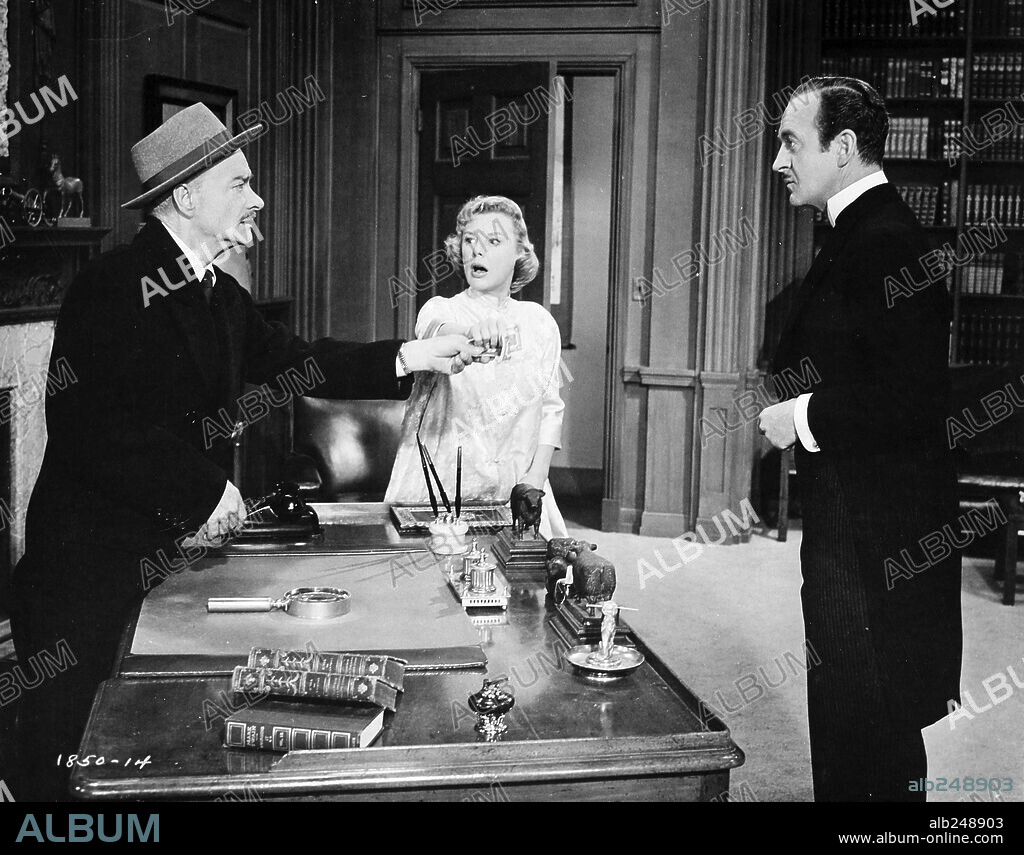 DAVID NIVEN y JUNE ALLYSON en UN MAYORDOMO ARISTÓCRATA, 1957 (MY MAN GODFREY), dirigida por HENRY KOSTER. Copyright UNIVERSAL PICTURES.