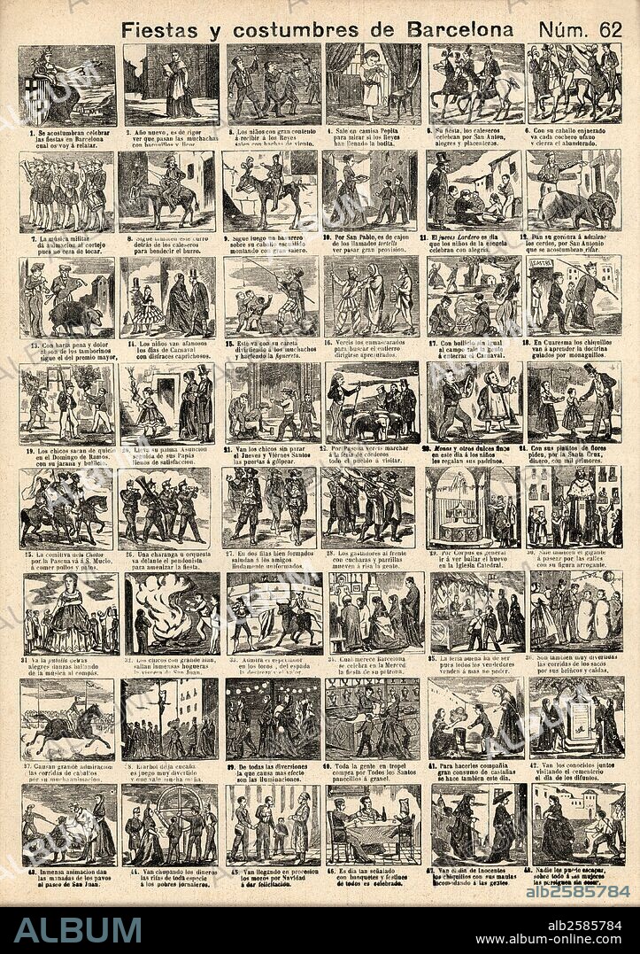 Aleluya de las Fiestas y costumbres de Barcelona. Publicada en Barcelona, años 1880.