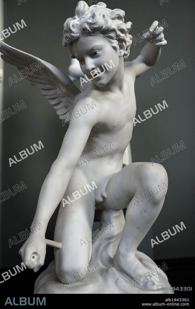 ARTE. S. XIX. FRANCIA. Laurent-Honoré Marqueste (1848-1920). Escultor francés neo-barroco. AMOR. EROS. 1903 (1883). Museo Carlsberg Glyptotek. Copenhague. Dinamarca. Norte de Europa.