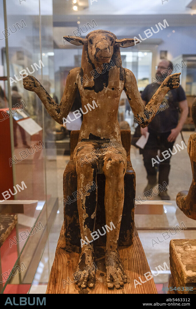 Ram-headed deity, late 18hDynasty, about 1295 BC, tomb of Horemheb, British museum, London, England, Great Britain.