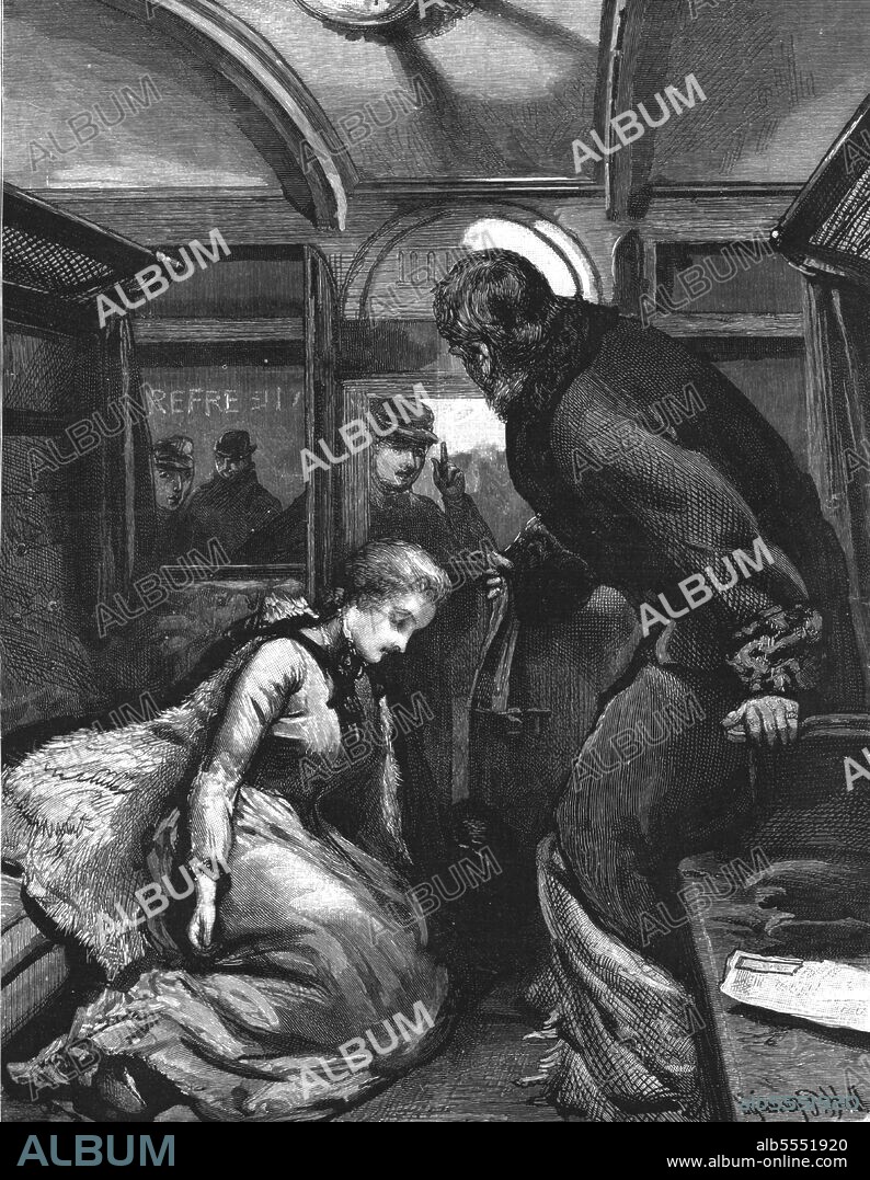 SYDNEY PRIOR HALL. ''That Unfortunate Marriage, by Francis Eleanor Trollope; May was in a dead swoon as the train moved slowly into the station at Wendhurst Junction ', 1888. From, 'The Graphic. An Illustrated Weekly Newspaper Volume 38. July to December, 1888'.