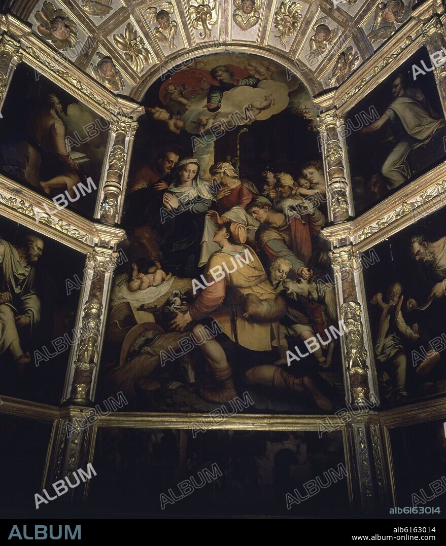 LUIS DE VARGAS (1505-1567). CAPILLA DEL NACIMIENTO - RETABLO DEL NACIMIENTO DE CRISTO - 1555.