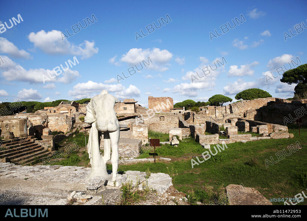 View from Hercules Temple, Ostia Antica, Lazio, Italy, Europe.