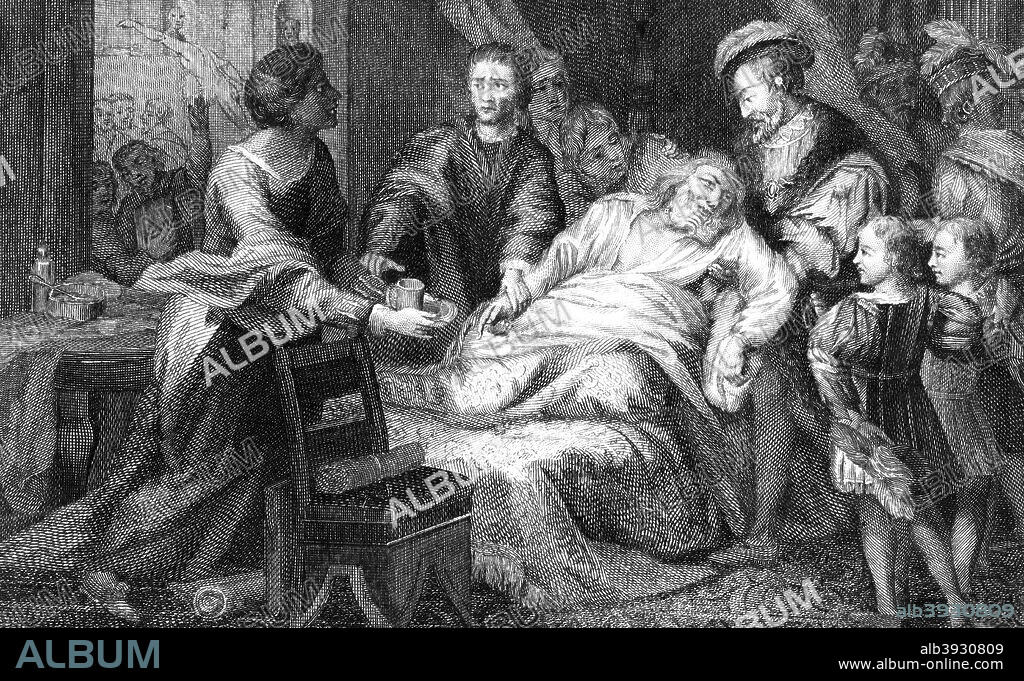 The death of Leonardo de Vinci, 1519. One of the greatest figures of the Italian Renaissance, Leonardo (1452-1519) died at Clos Luce, Amboise, France, on 2nd May 1519.