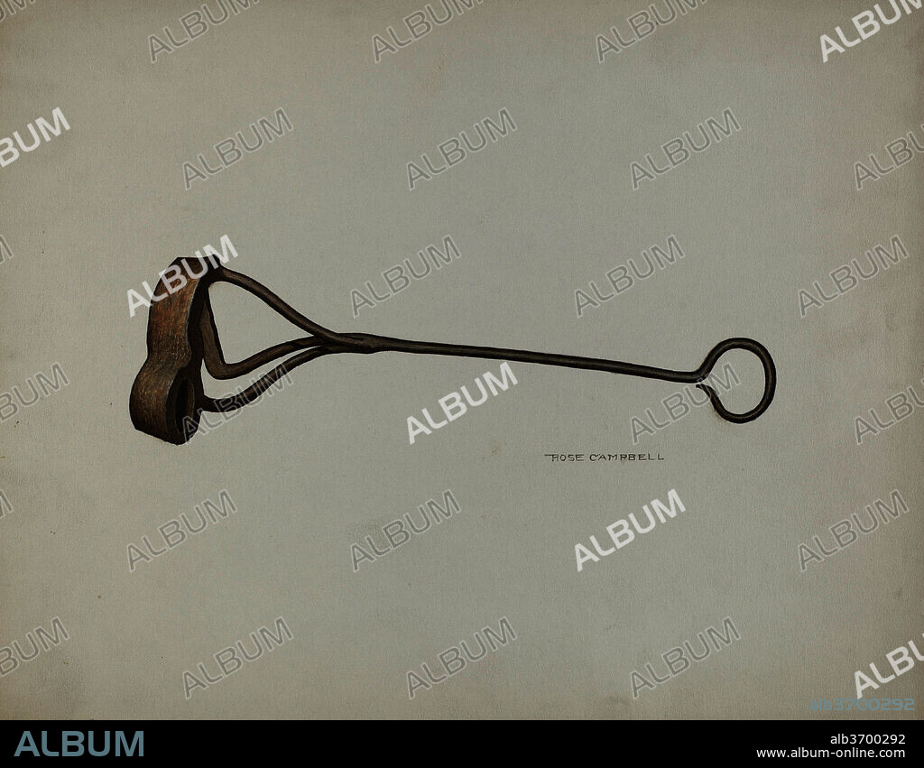 ROSE CAMPBELL-GERKE. Branding Iron. Dated: 1935/1942. Dimensions: overall: 28 x 35.5 cm (11 x 14 in.). Medium: watercolor, graphite, and colored pencil on paperboard.