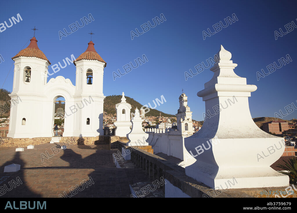 Rooftop of Convento de San Felipe Neri, Sucre, UNESCO World Heritage Site, Bolivia, South America.
