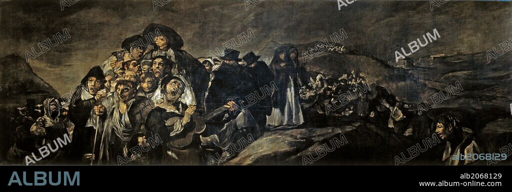 Francisco de Goya y Lucientes / 'La Romería de San Isidro', 1820-1823, Escuela Española, Técnica mixta sobre Revestimiento mural, 138,5 cm x 436 cm, P00760.