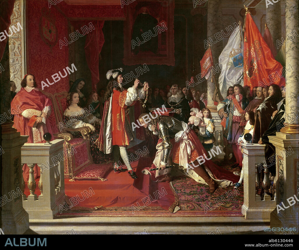 JEAN AUGUSTE DOMINIQUE INGRES. EL MARISCAL DUQUE DE BERWICK RECIBE DE MANOS DE FELIPE V EL TOISON DE ORO POR LA BATALLA DE ALMANSA - 1818.