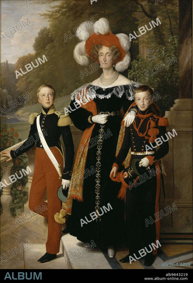 LOUIS HERSENT. Queen Maria Amalia (1782-1866), Princess of Naples and Sicily, with her Children.