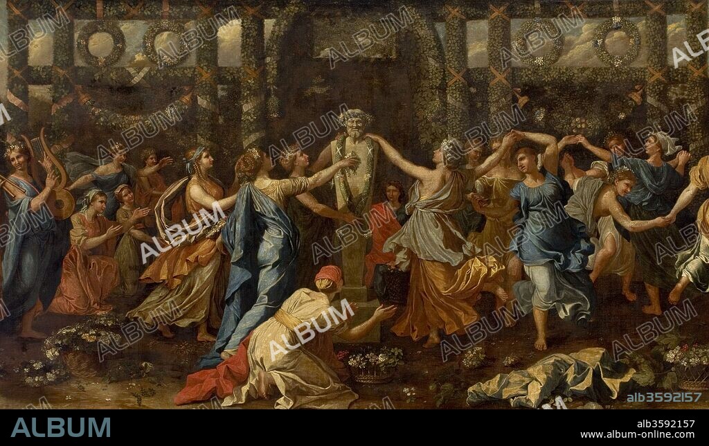NICOLAS POUSSIN. Hymenaios Disguised as a Woman During an Offering to Priapus.