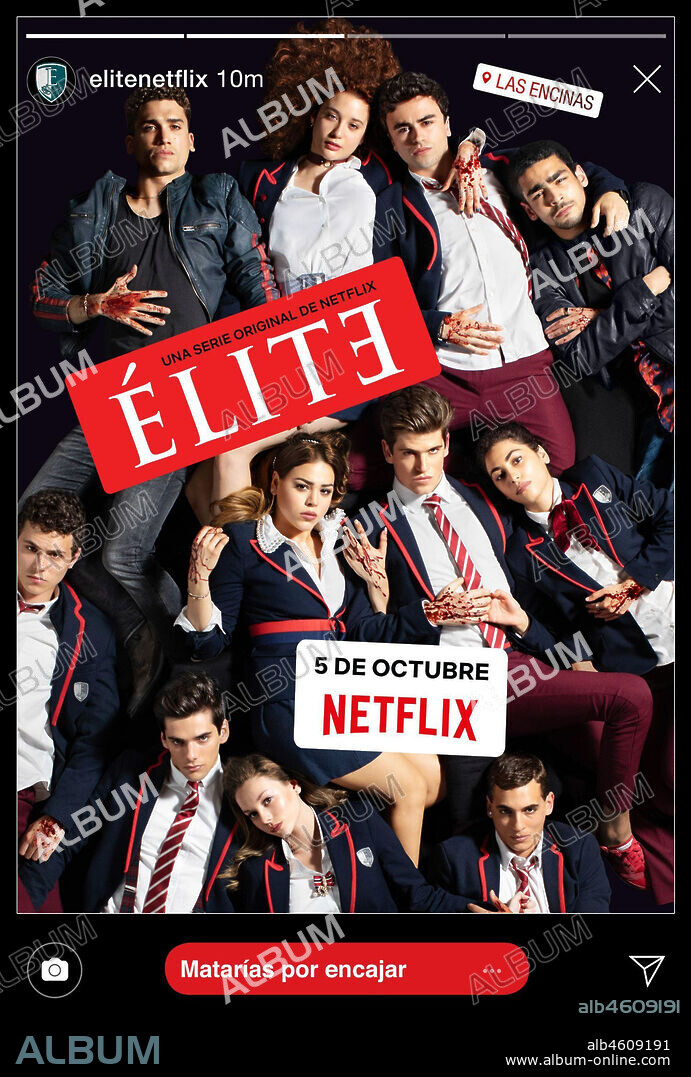 Poster de ELITE, 2018, dirigida por CARLOS MONTERO y DARIO MADRONA. Copyright NETFLIX.