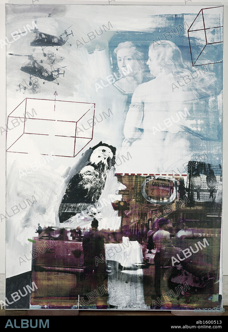 Tracer by Robert Rauschenberg, silkscreen on canvas, 1963, USA, MO, Kansas City, Nelson-Atkins Museum of Art,.