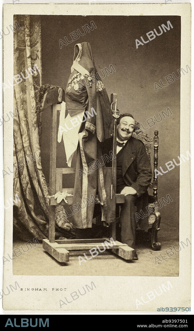 Portrait of Baron Charles Gustave Wappers (1803-1874), painter., Bingham, Robert Jefferson, Photographer, Between 1860 and 1890, 2nd half of the 19th century, Photography, Graphic arts, Photography, Albumen paper print, Dimensions - Work: Height: 8.8 cm, Width: 5.6 cm, Dimensions: Height: 10.4 cm, Width: 6.3 cm.