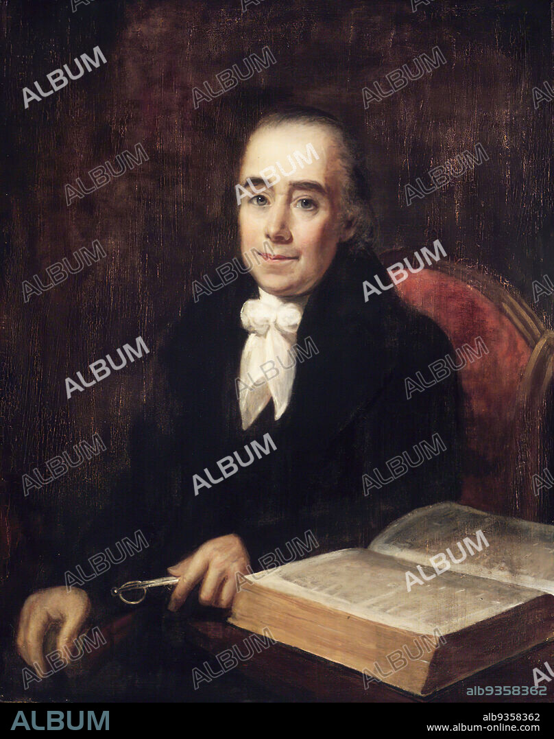 Robert Snow, William Dunlap, American, 1766-1839, Oil on panel, 1831, 33 9/16 x 26 11/16 in., 85.2 x 67.8 cm, American, book, brown, portrait, velvet.