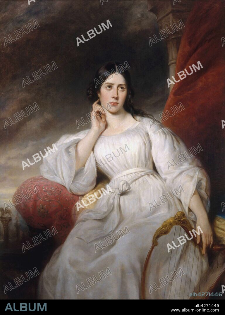 HENRI DECAISNE. Portrait of the opera singer Maria Malibran-Garcia (1808-1836), as Desdemona.