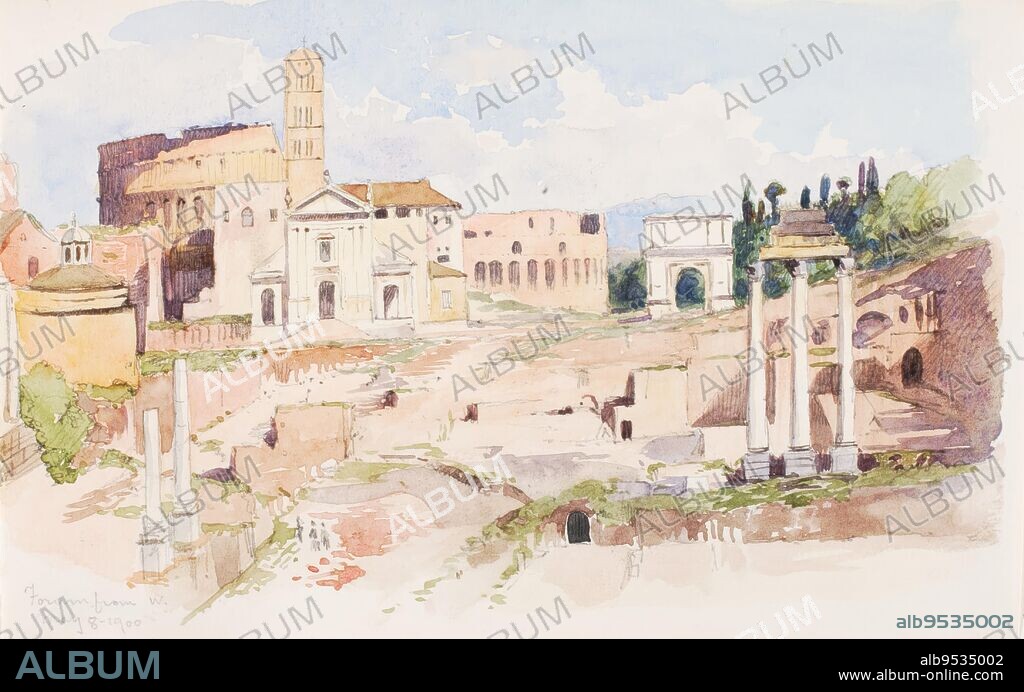 GEORGE ELBERT BURR. Forum from W. watercolor and pencil on paper. Date: 1900.
