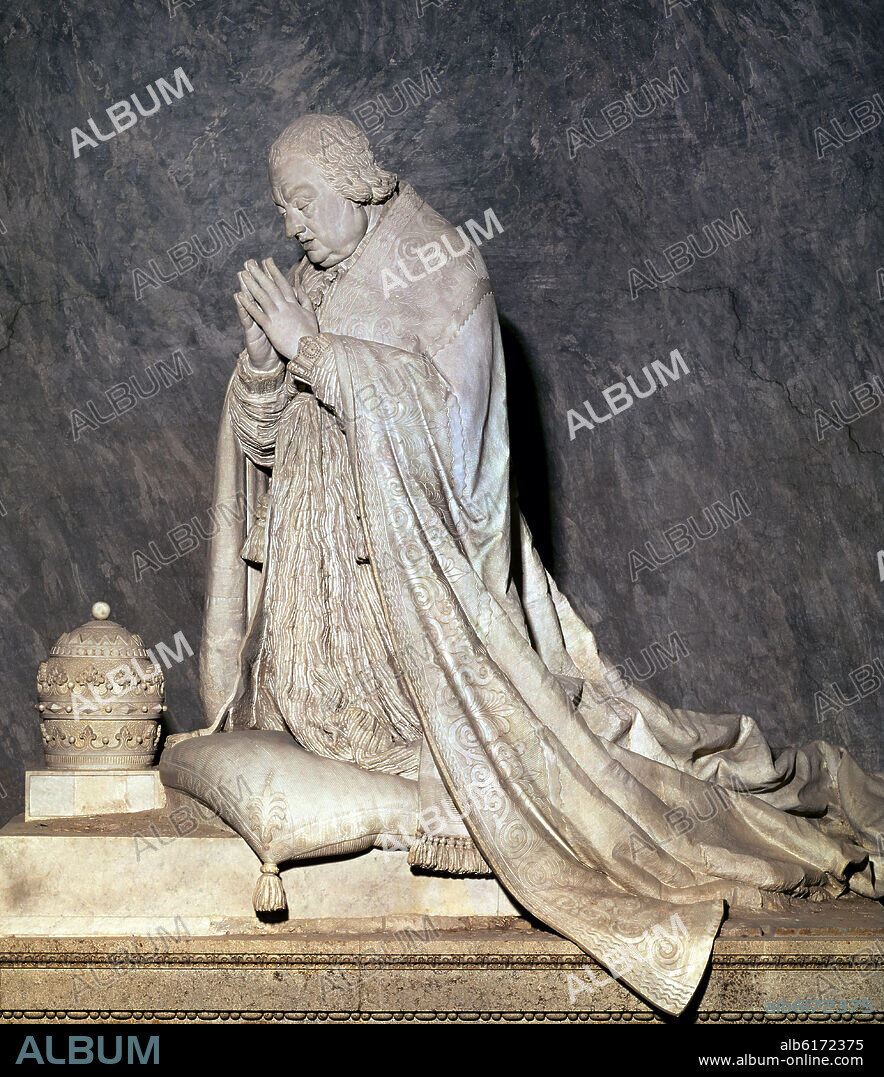 ANTONIO CANOVA (1757-1822). CLEMENTE XIII EN ORACION-ESCULTURA(PAPA DE 1758 A 1769) HACIA 1787.