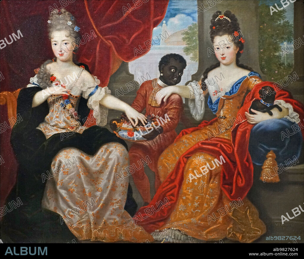 PHILIPPE VIGNON. Francoise Marie de Bourbon (1677-1749), called Mademoiselle de Blois and Louise Françoise de Bourbon (1673-1743), called Mademoi.