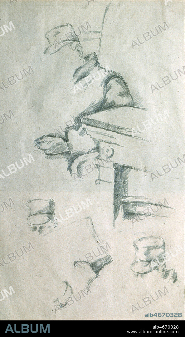 feuille d'etudes 'le pere de l'artiste' par Paul CEZANNE (1839-1906). Credit Collection Bouquignaud/KHARBINE-TAPABOR.