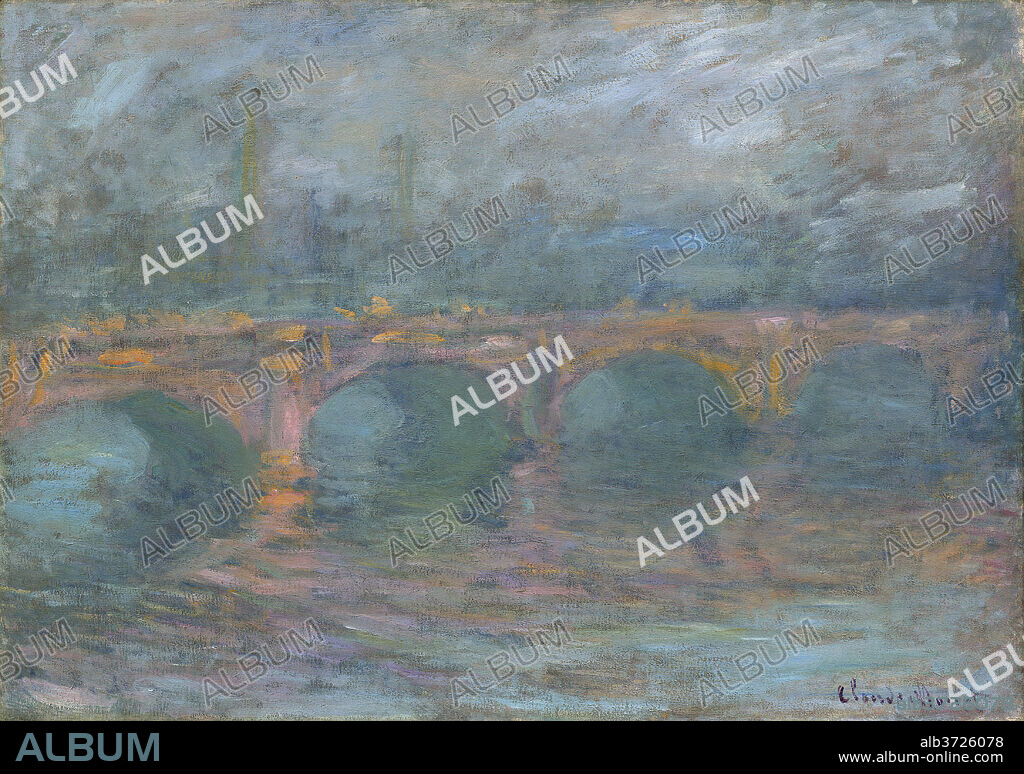 CLAUDE MONET. Waterloo Bridge, London, at Sunset. Dated: 1904. Dimensions: overall: 65.5 x 92.7 cm (25 13/16 x 36 1/2 in.)  framed: 91.1 x 118.1 cm (35 7/8 x 46 1/2 in.). Medium: oil on canvas.