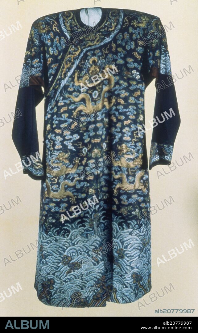 VESTIMENTA DE DRAGONES-EPOCA CHING-TUNICA EMPERADOR S XVIII.