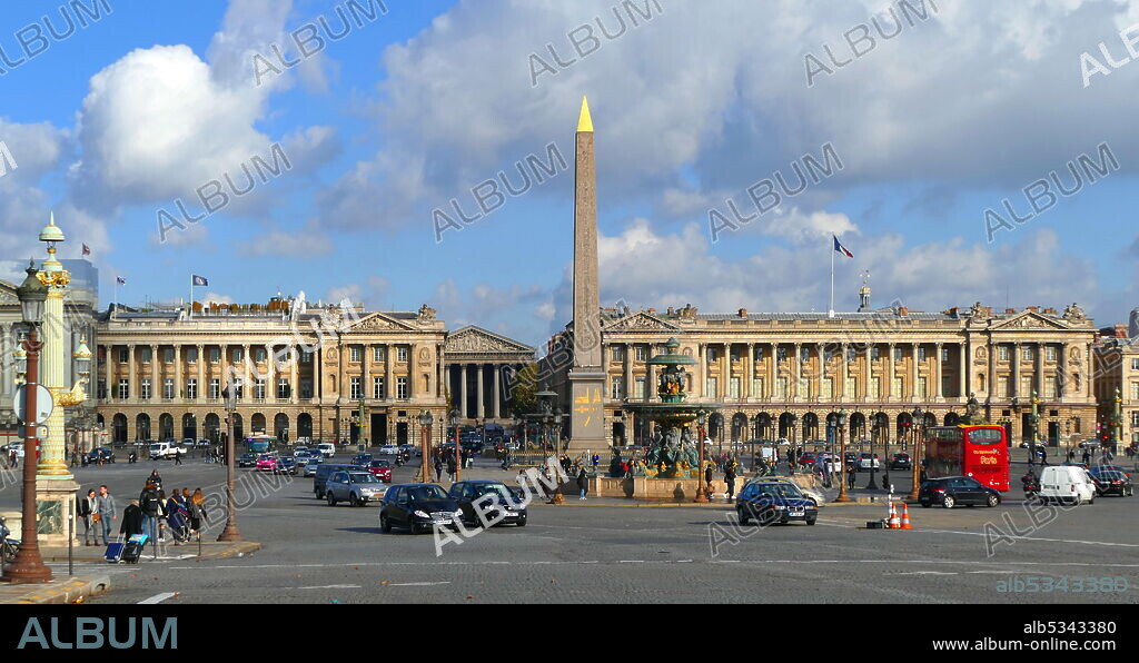 The Obelisk of Luxor in the Place de la Concorde, Paris, France.