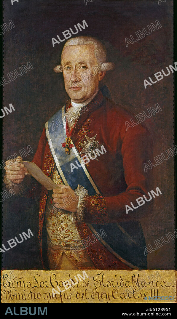 FRANCISCO GOYA Y LUCIENTES DE (1746-1828). JOSE MOÑINO Y REDONDO - CONDE DE FLORIDABLANCA - SIGLO XVIII.