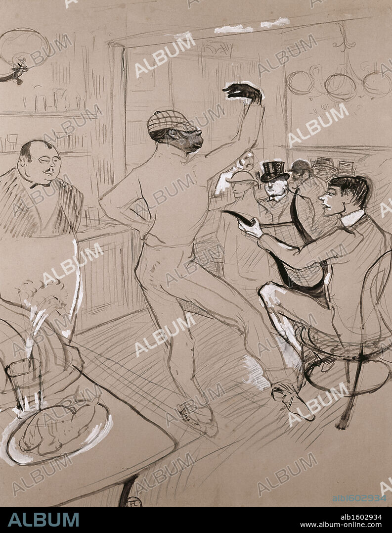 HENRI DE TOULOUSE LAUTREC. Chocolat Dansant   ca.1896  Henri de Toulouse-Lautrec (1864-1901 French)  Drawing  Musee Toulouse-Lautrec, Albi, France.