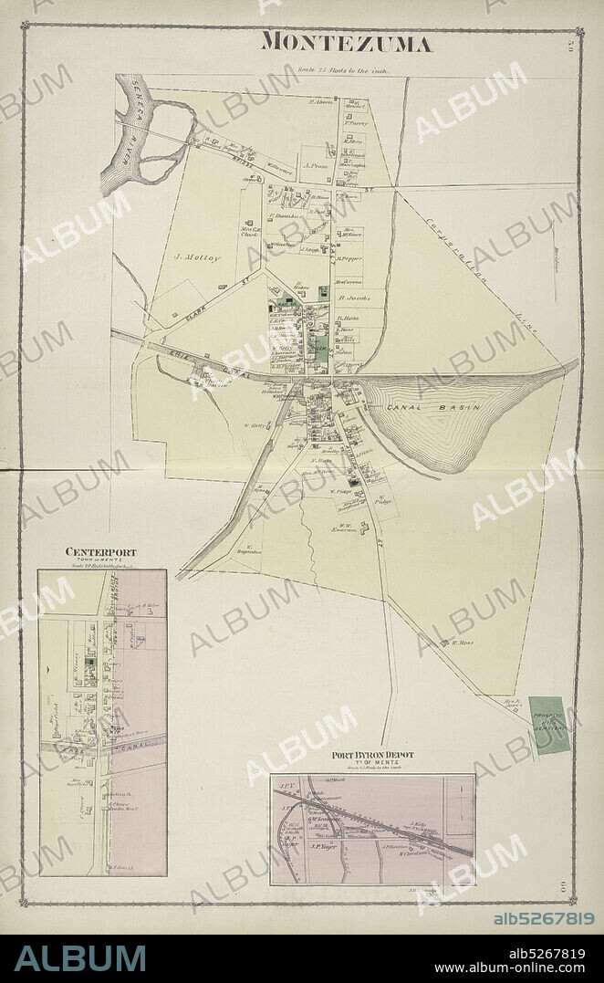 Montezuma Village; Centerport Village; PortByron Deport Village, cartographic, Atlases, 1875, Beers, F. W. (Frederick W.), J.B. Beers & Co.