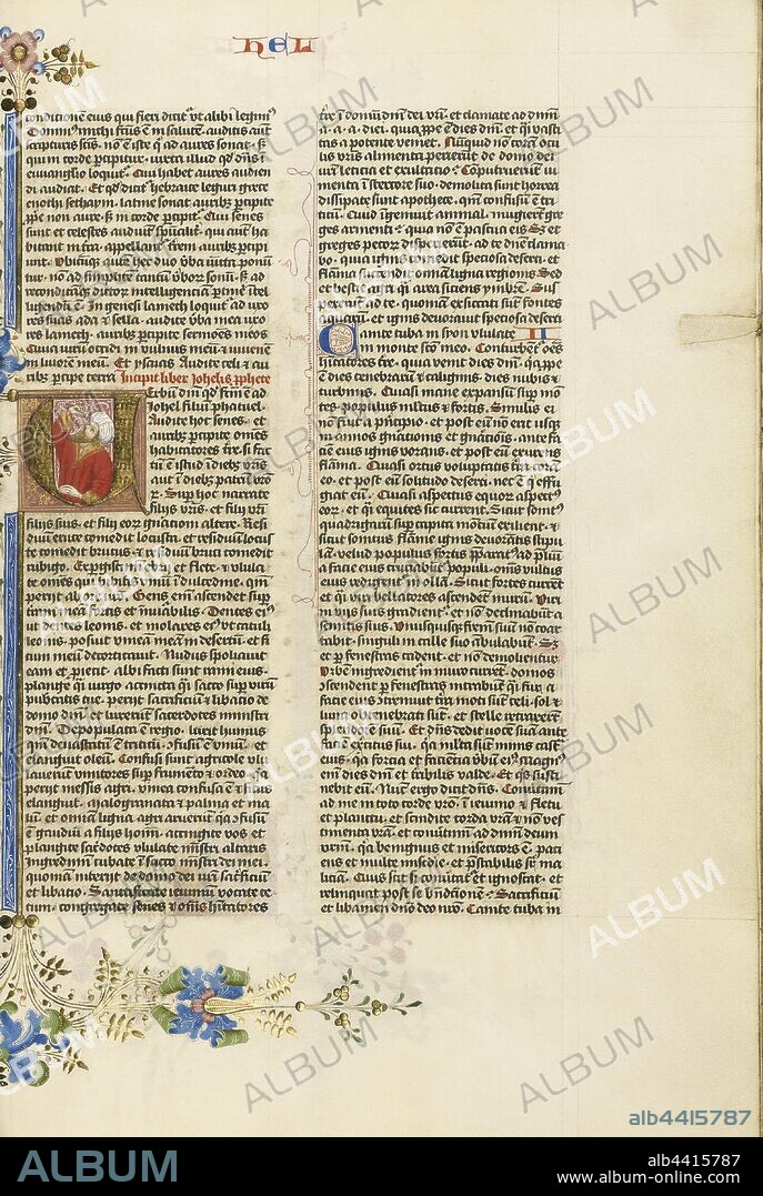 Initial V: Joel, Circle of Stefan Lochner (German, died 1451), Cologne, Germany, about 1450, Gold leaf, tempera, and black ink on parchment, Leaf: 36.7 x 26 cm (14 7/16 x 10 1/4 in.).