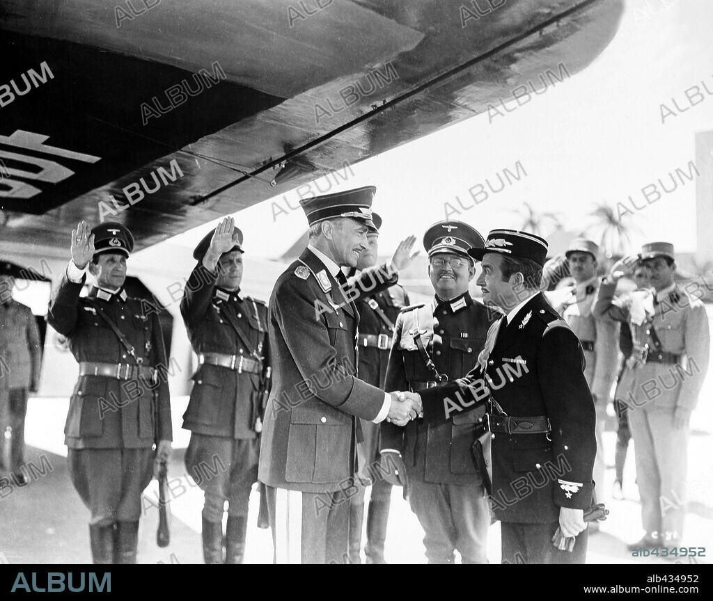 CLAUDE RAINS and CONRAD VEIDT in CASABLANCA, 1942, directed by MICHAEL CURTIZ. Copyright WARNER BROTHERS.