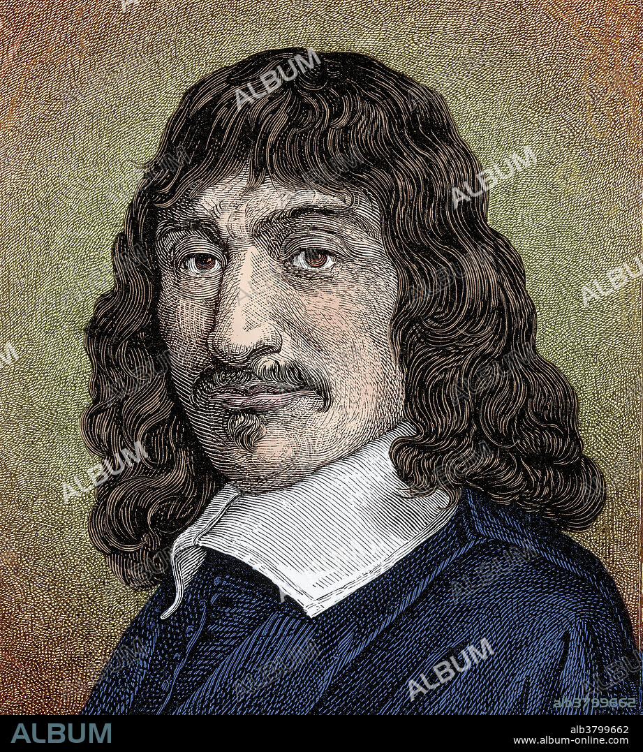 Rene Descartes (1596 - 1650) was a French mathematician, philosopher and scientist. He is considered the father of modern Western philosophy, propounding a rationalist metaphysics as a rejection of the scholastic tradition. His best known philosophical statement, cogito, ergo sum ( I think, therefore I am ), is Descartes' expression of belief in the intuition of ones own reality, a concept that laid the foundation for 17th century rationalism. Engraving from Vies des Savants Illustres (1876).