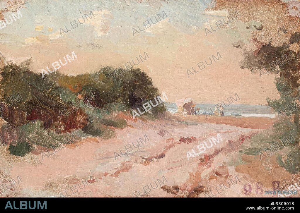 JOAQUIN SOROLLA. Joaquín Sorolla/ Malvarrosa, Valencia, 1898. Oil on canvas, 13x 19,40 cm.