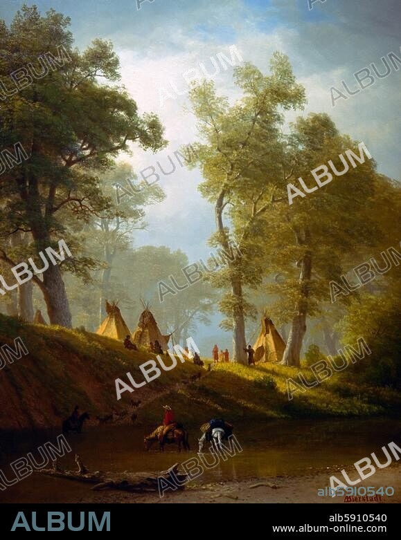 ALBERT BIERSTADT. Bierstadt, Albert. 1830-1902. "The Wolf River, Kansas", 1859. Oil on canvas, 123 × 97 cm. Detroit, The Detroit Institute of Arts.